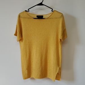 Tahari Linen Short Sleeve Top S